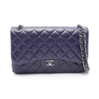 Chanel Shoulder Bag Deca Quilted 30 Classic Large Double Flap Purple Lambskin