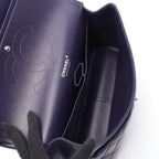 Chanel Shoulder Bag Deca Quilted 30 Classic Large Double Flap Purple Lambskin — view 3