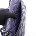 Chanel Shoulder Bag Deca Quilted 30 Classic Large Double Flap Purple Lambskin — view 6