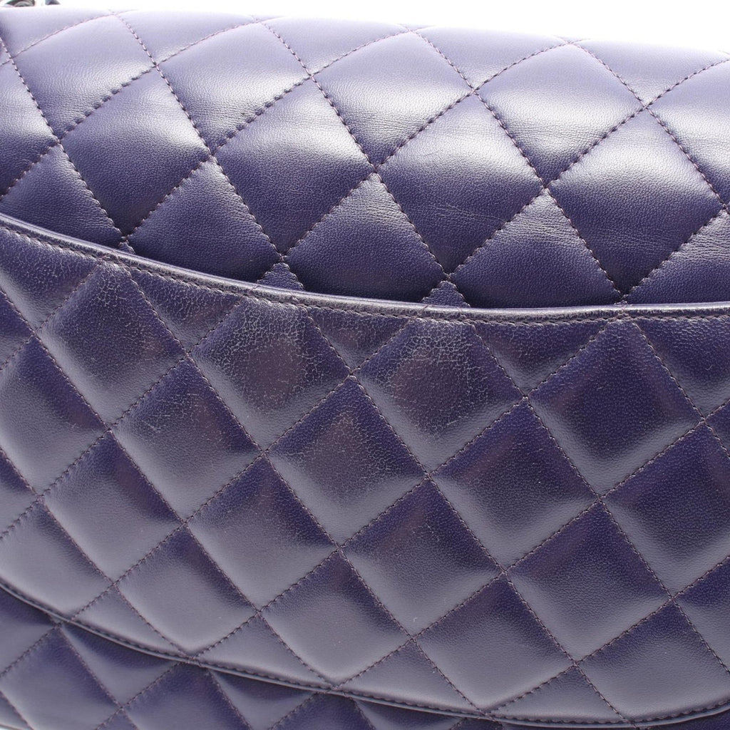 Chanel Shoulder Bag Deca Quilted 30 Classic Large Double Flap Purple Lambskin — view 7