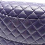 Chanel Shoulder Bag Deca Quilted 30 Classic Large Double Flap Purple Lambskin — view 7