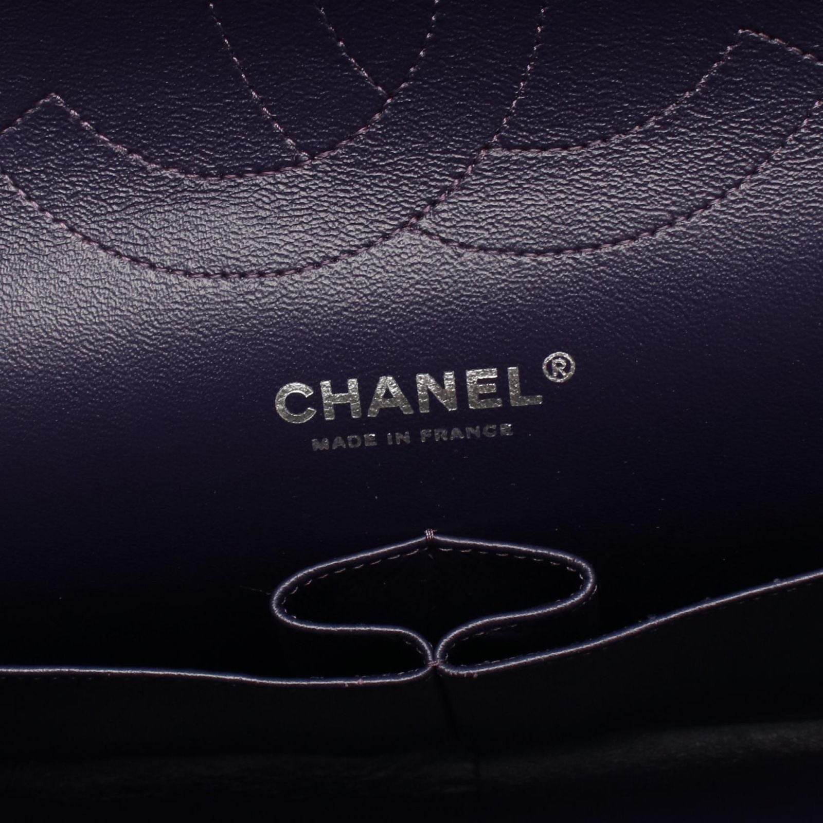 Chanel Shoulder Bag Deca Quilted 30 Classic Large Double Flap Purple Lambskin — view 4