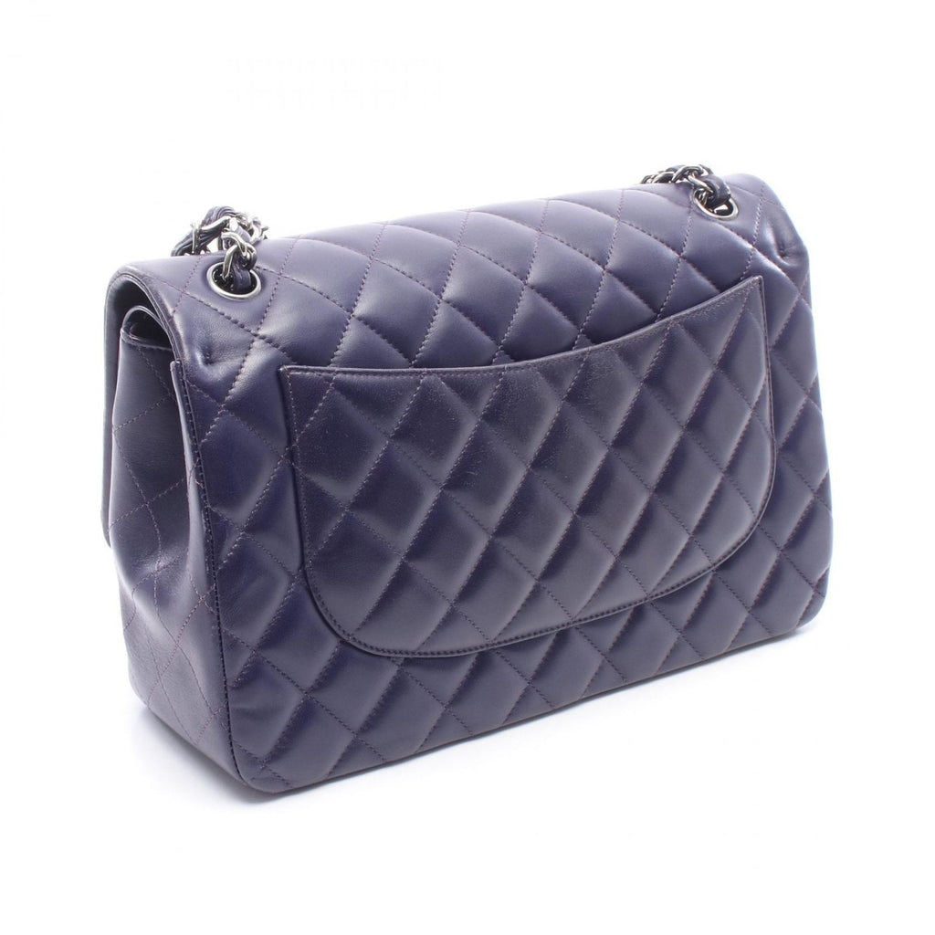 Chanel Shoulder Bag Deca Quilted 30 Classic Large Double Flap Purple Lambskin — view 2
