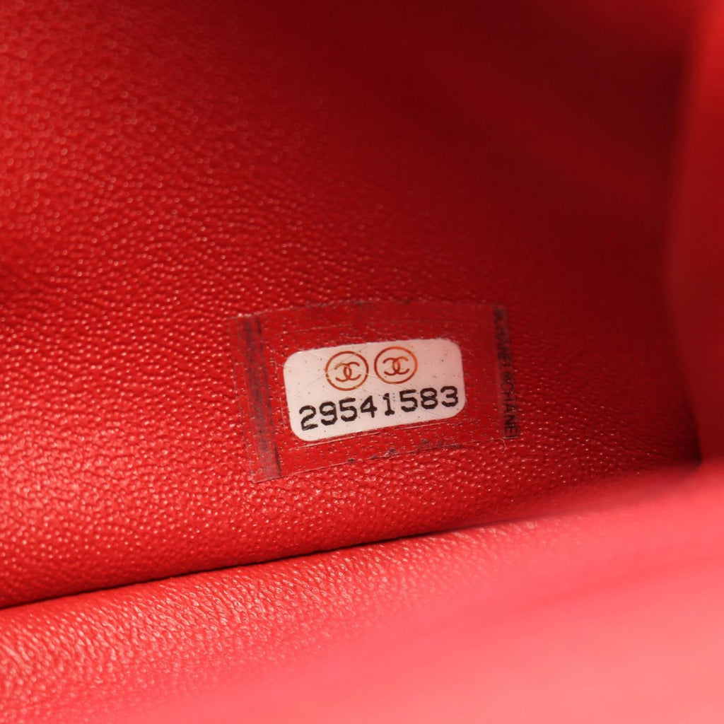 Chanel Shoulder Bag Mini Quilted 20 Red Lambskin Chain — view 5