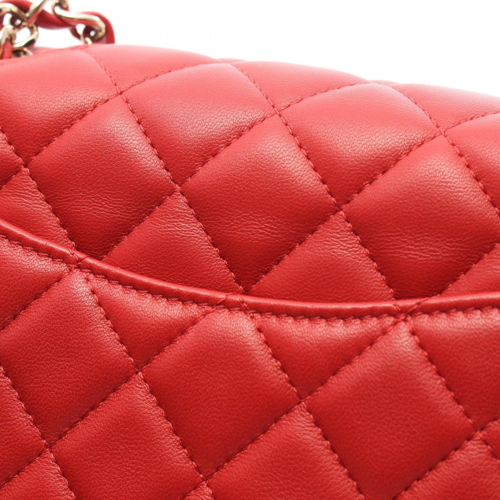 Chanel Shoulder Bag Mini Quilted 20 Red Lambskin Chain — view 7