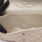 Chanel Shoulder Bag Quilted Double Flap Light Gray Lambskin Chain — view 6