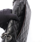 Chanel Shoulder Bag Deca Quilted 30 Classic Large Double Flap Black Lambskin — view 6