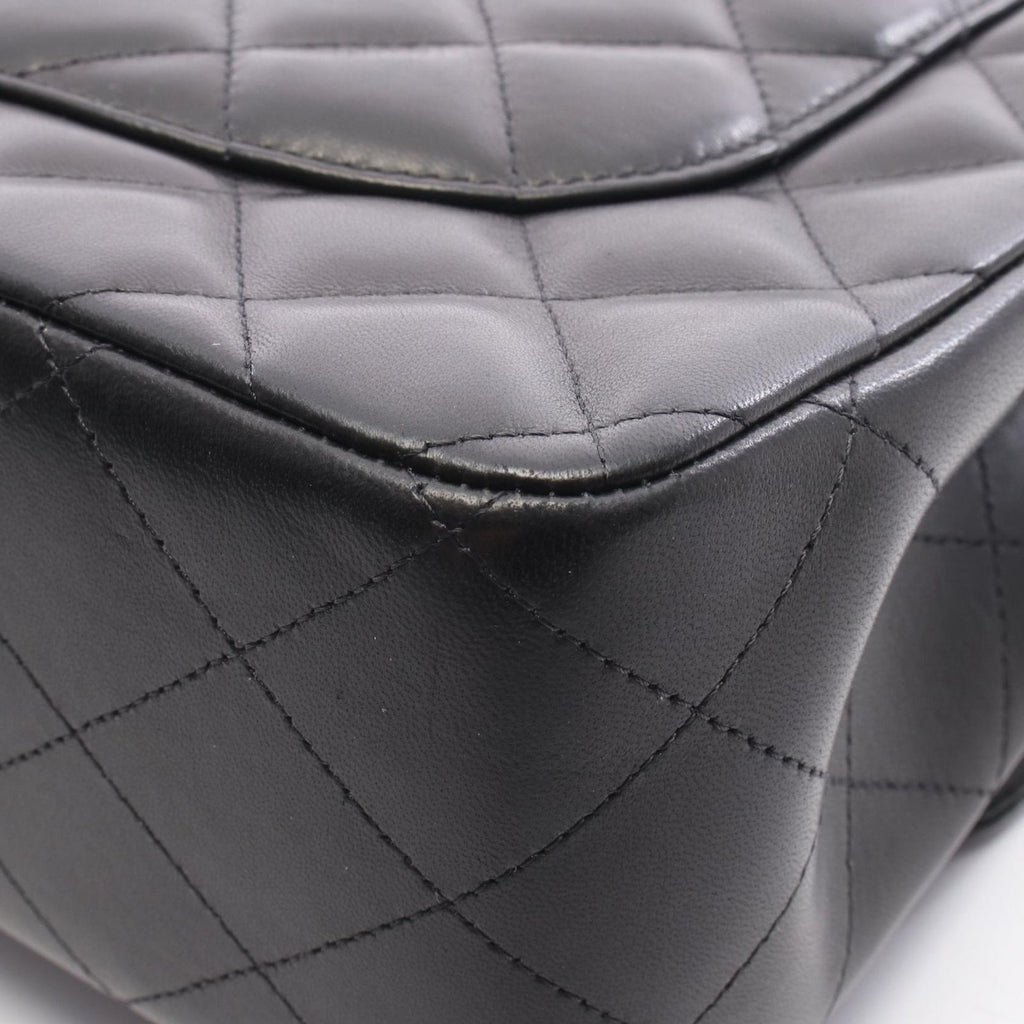 Chanel Shoulder Bag Deca Quilted 30 Classic Large Double Flap Black Lambskin — view 8