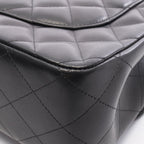 Chanel Shoulder Bag Deca Quilted 30 Classic Large Double Flap Black Lambskin — view 8