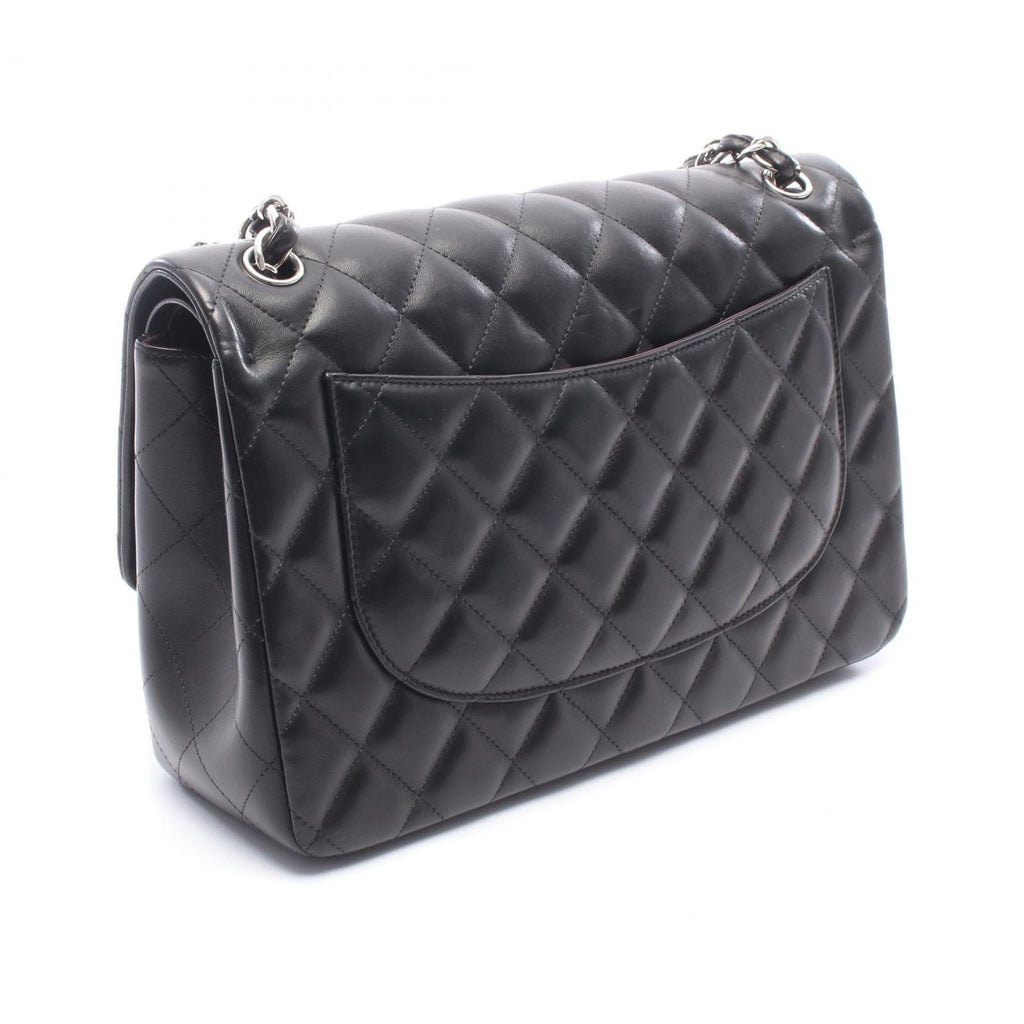Chanel Shoulder Bag Deca Quilted 30 Classic Large Double Flap Black Lambskin — view 2