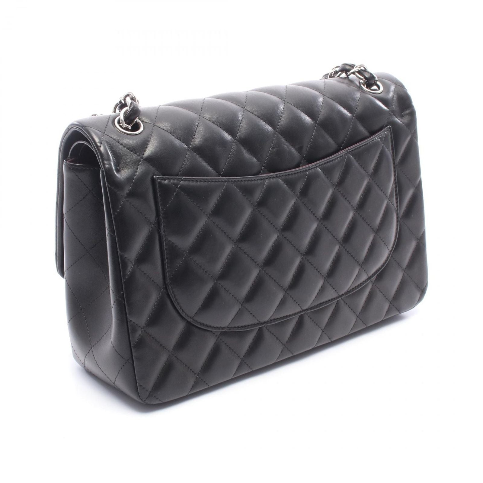 Chanel Shoulder Bag Deca Quilted 30 Classic Large Double Flap Black Lambskin — view 2