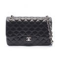Chanel Shoulder Bag Deca Quilted 30 Classic Large Double Flap Black Lambskin