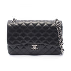 Chanel Shoulder Bag Deca Quilted 30 Classic Large Double Flap Black Lambskin