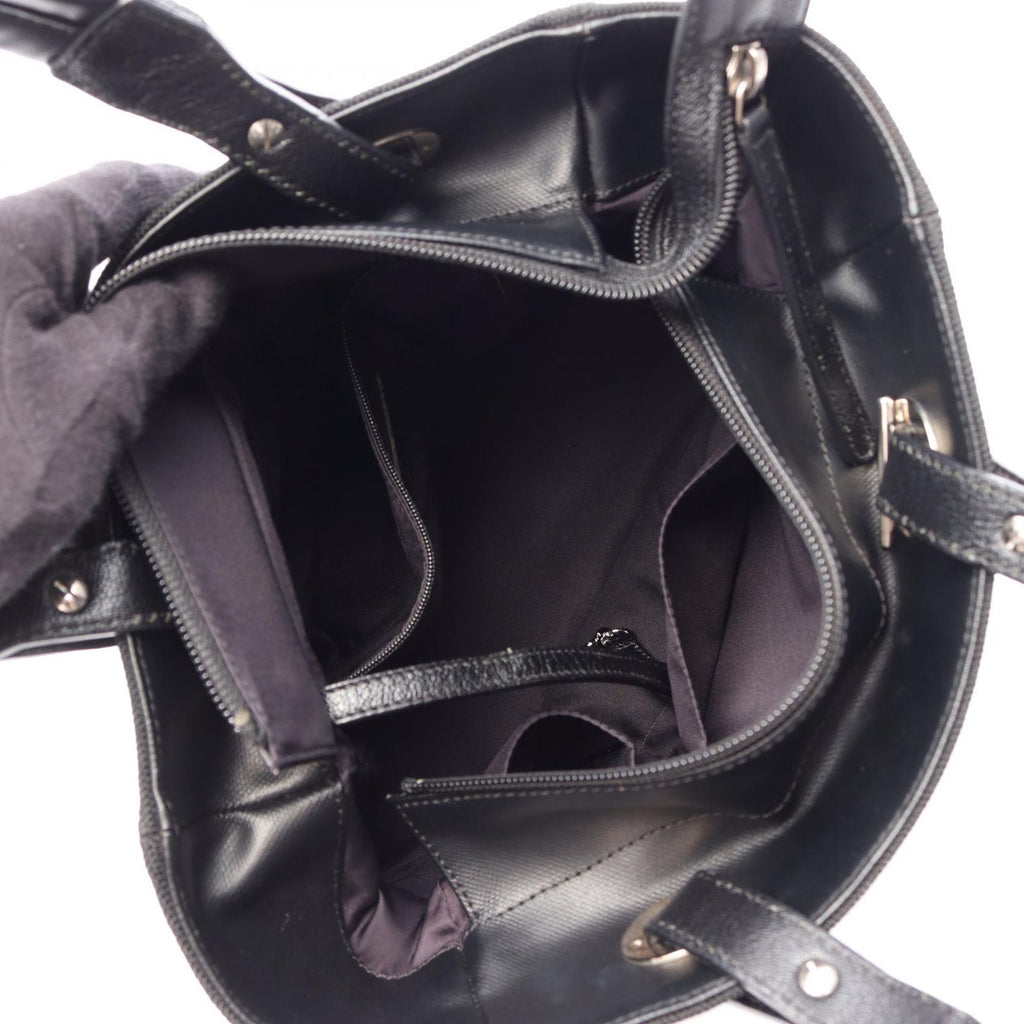 Chanel Tote Paris Biarritz PM Black Canvas Leather PM — view 3