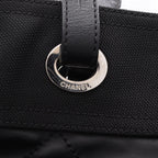 Chanel Tote Paris Biarritz PM Black Canvas Leather PM — view 9