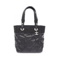 Chanel Tote Paris Biarritz PM Black Canvas Leather PM