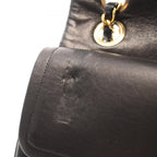 Chanel Shoulder Bag Quilted Double Flap Black Lambskin Chain — view 6