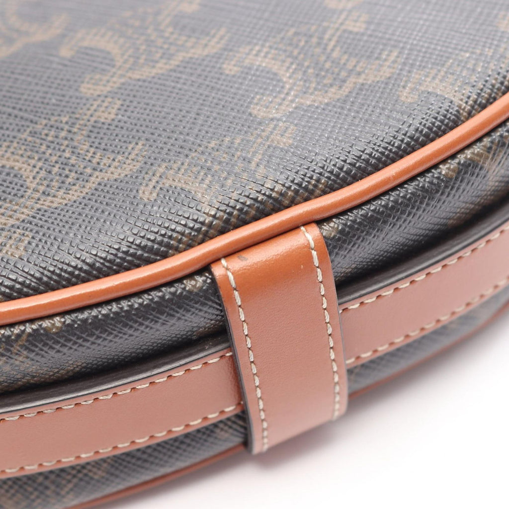 Celine Handbag Ava Mini Ava Triomphe Black Brown Canvas Leather — view 6