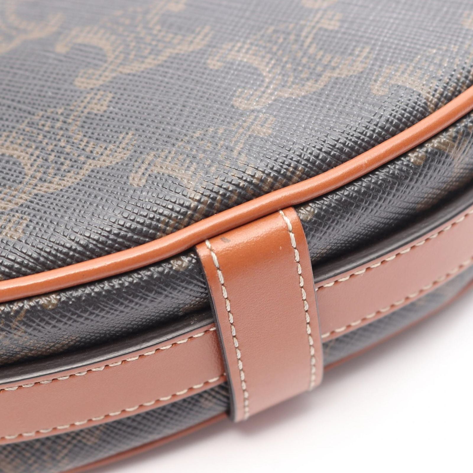 Celine Handbag Ava Mini Ava Triomphe Black Brown Canvas Leather — view 6