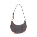 Celine Handbag Ava Mini Ava Triomphe Black Brown Canvas Leather