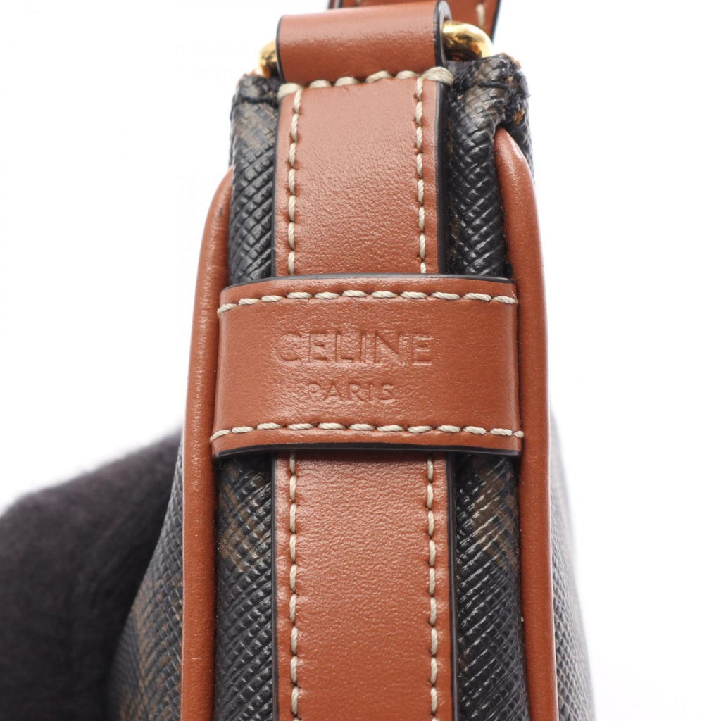 Celine Handbag Ava Mini Ava Triomphe Black Brown Canvas Leather — view 4