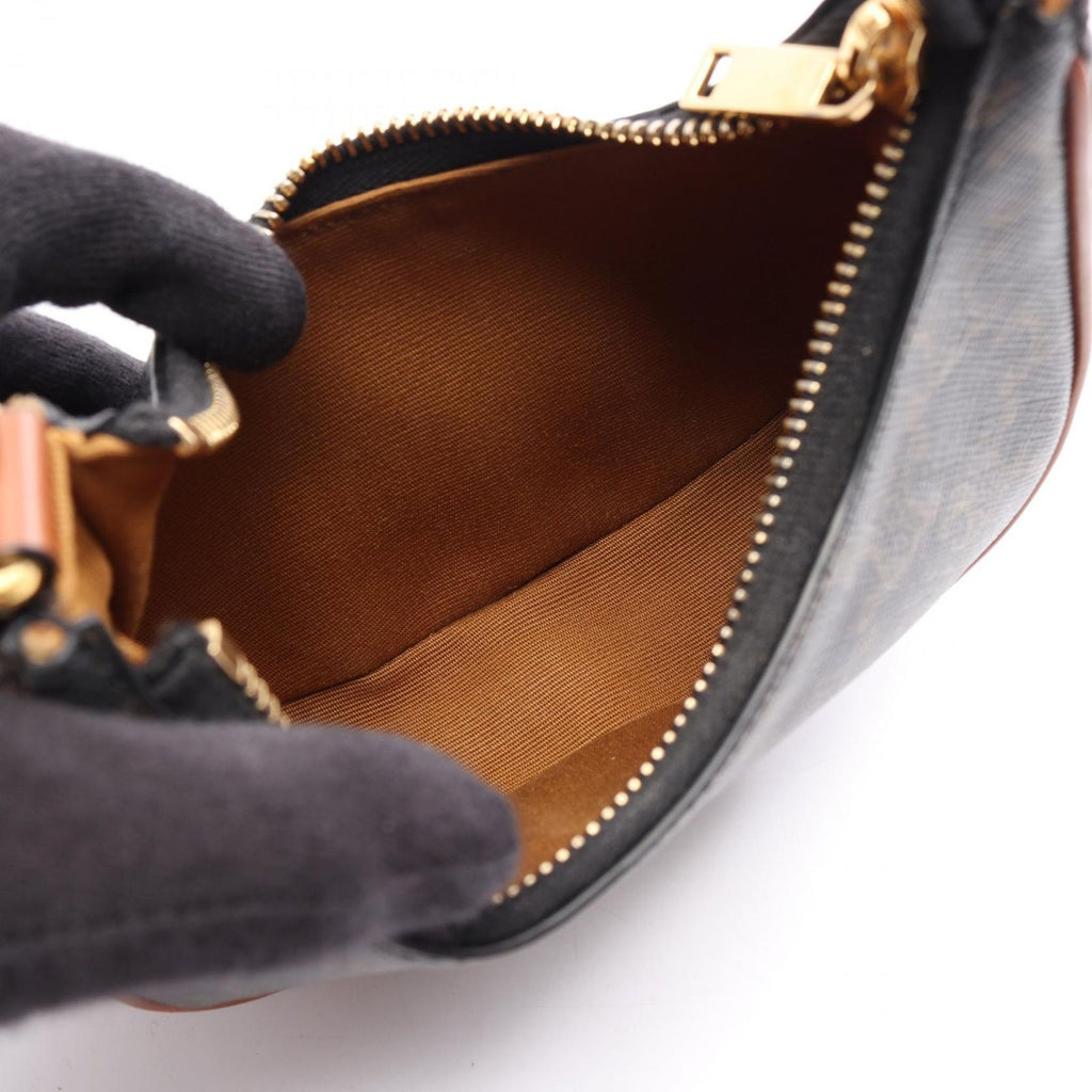 Celine Handbag Ava Mini Ava Triomphe Black Brown Canvas Leather — view 3