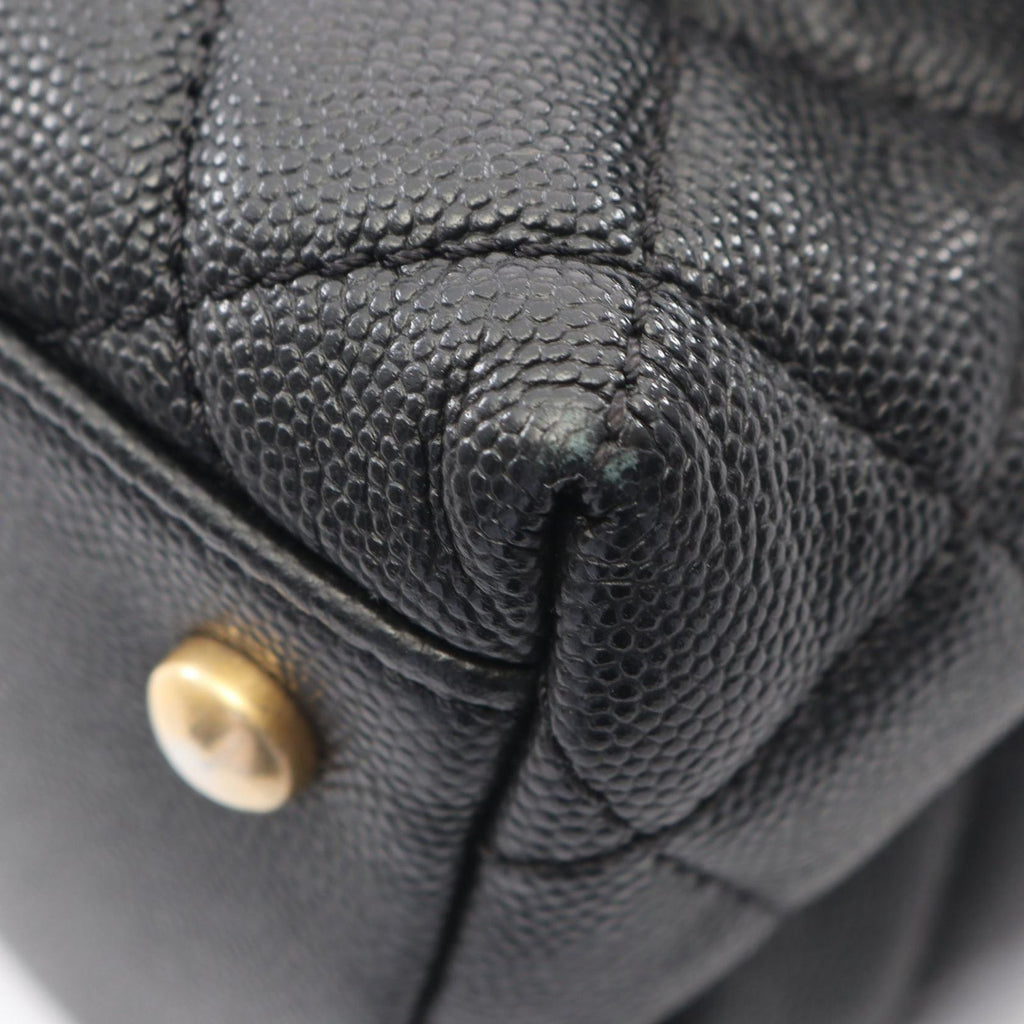 Chanel Handbag Coco Handle 29 Top Flap Bag Quilted 2-Way Black Caviar Leather — view 8