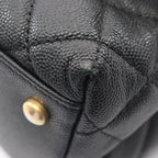 Chanel Handbag Coco Handle 29 Top Flap Bag Quilted 2-Way Black Caviar Leather — view 8