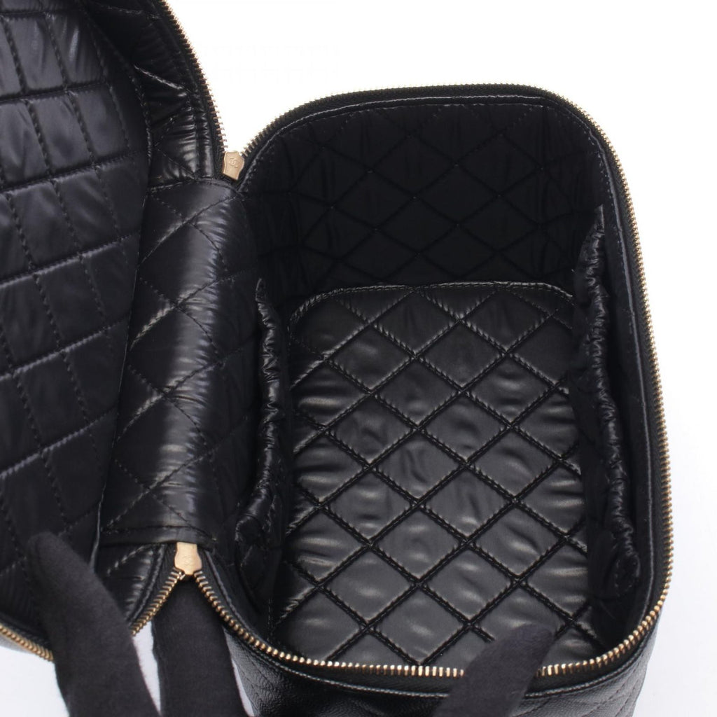 Chanel Handbag Quilted Black Caviar Leather Vanity — view 3