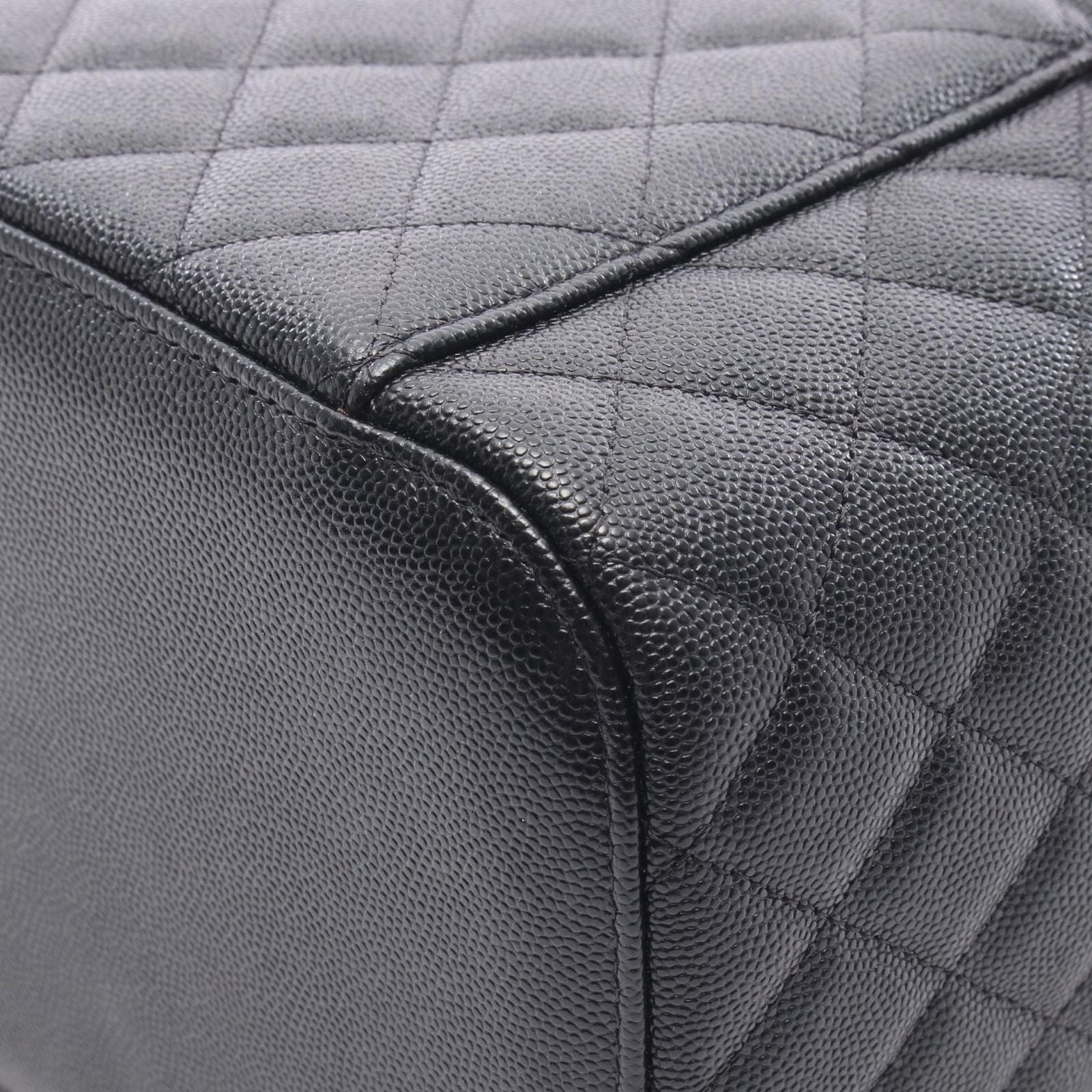 Chanel Handbag Quilted Black Caviar Leather Vanity — view 7