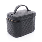 Chanel Handbag Quilted Black Caviar Leather Vanity — view 2