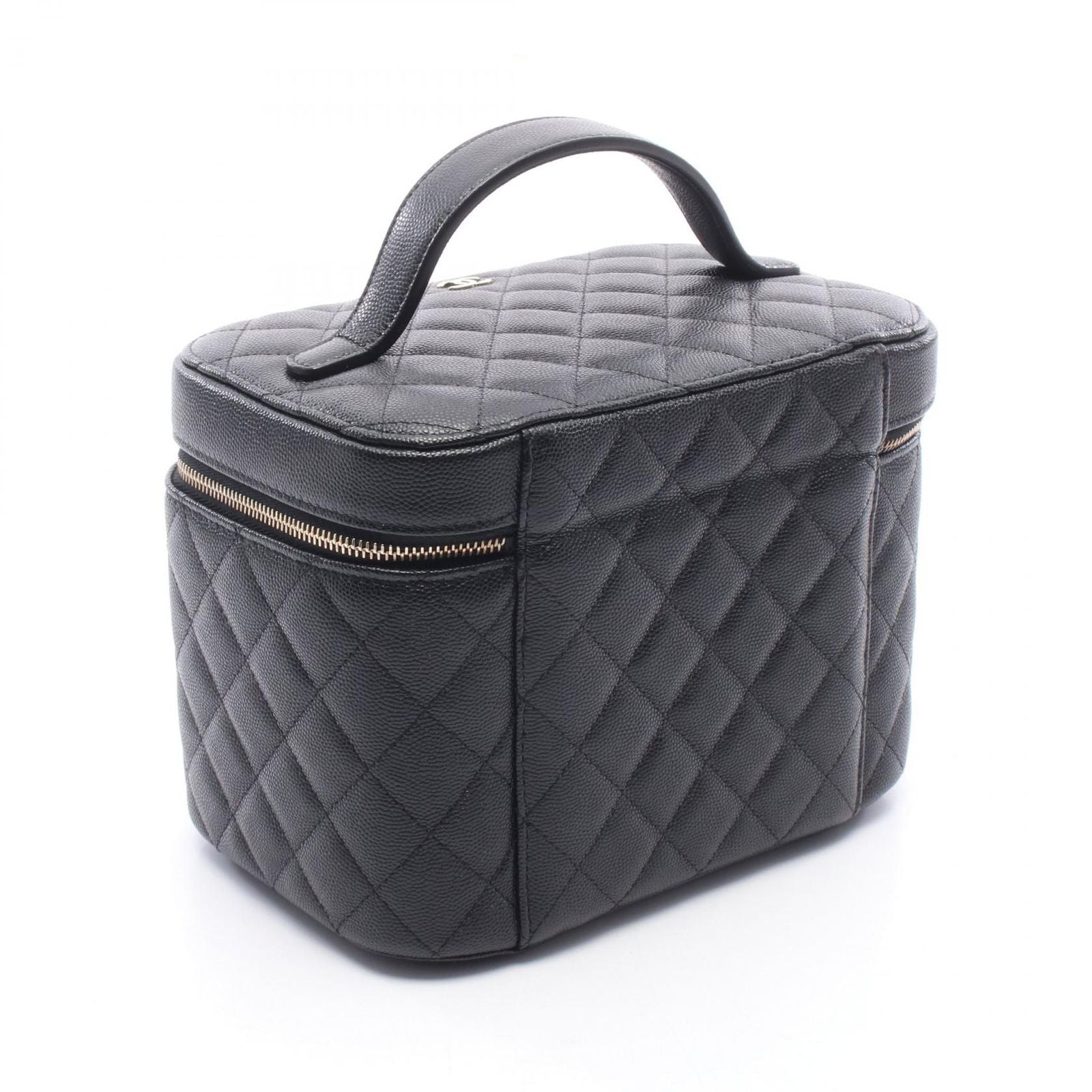 Chanel Handbag Quilted Black Caviar Leather Vanity — view 2