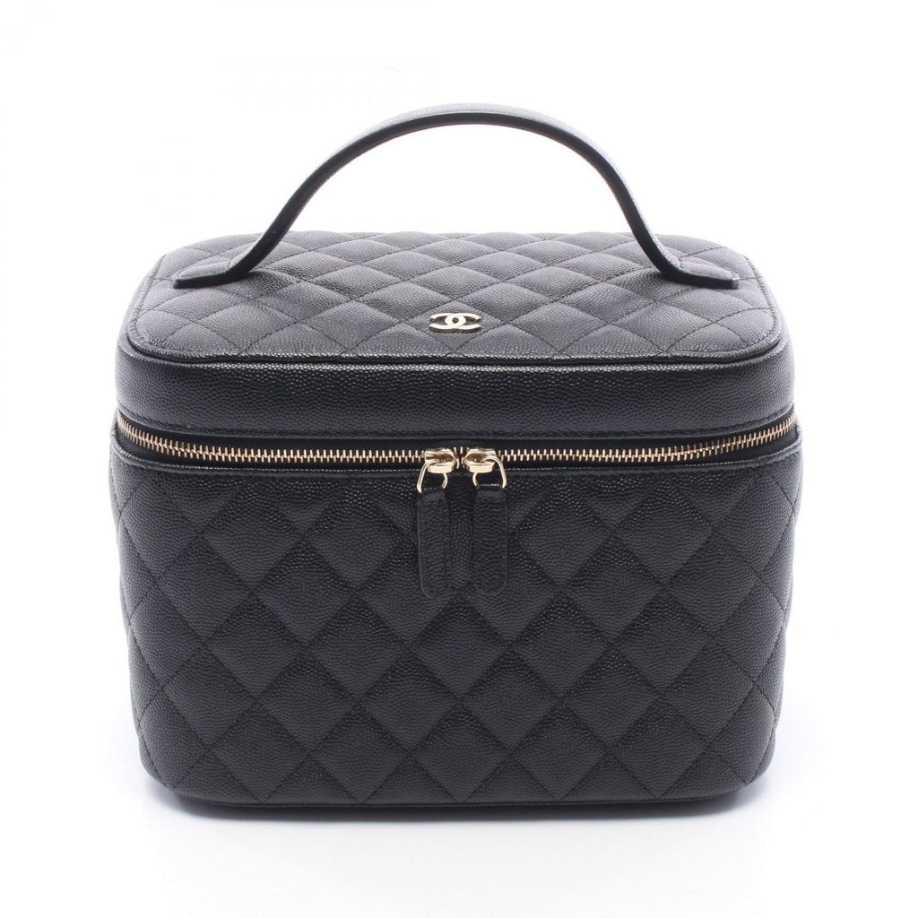 Chanel Handbag Quilted Black Caviar Leather Vanity