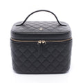 Chanel Handbag Quilted Black Caviar Leather Vanity
