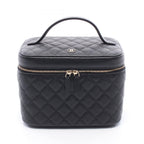 Chanel Handbag Quilted Black Caviar Leather Vanity