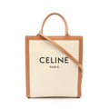 Celine Tote Small Vertical Cover 2-Way Natural Beige Canvas Leather
