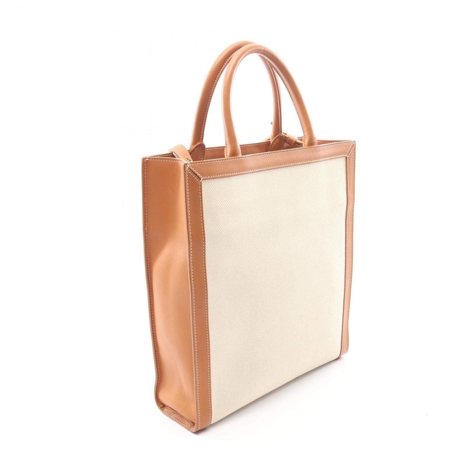Celine Tote Small Vertical Cover 2-Way Natural Beige Canvas Leather — view 2