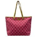 Celine Tote Paris Macadam Pink White Gold Leather