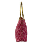 Celine Tote Paris Macadam Pink White Gold Leather — view 2