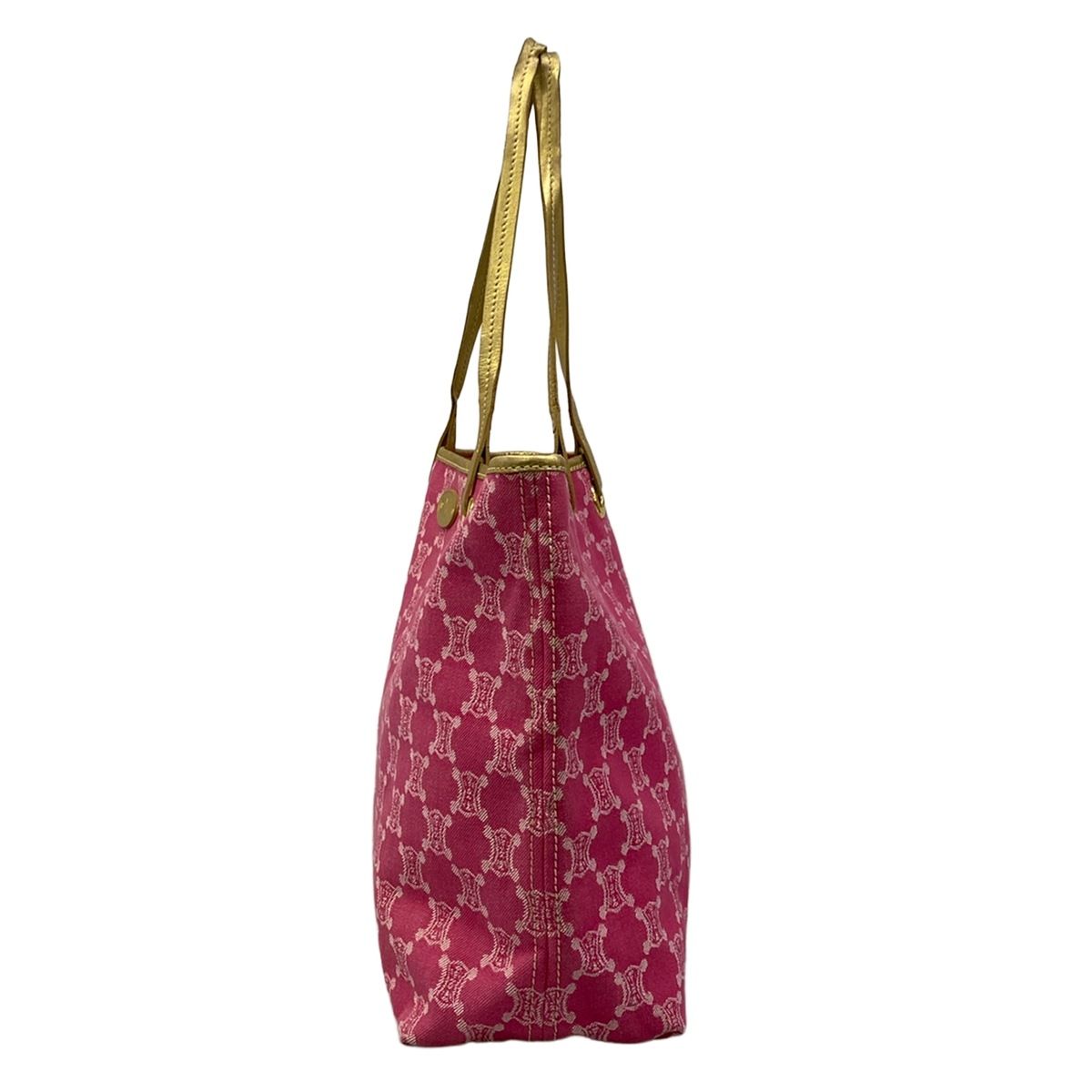 Celine Tote Paris Macadam Pink White Gold Leather — view 4