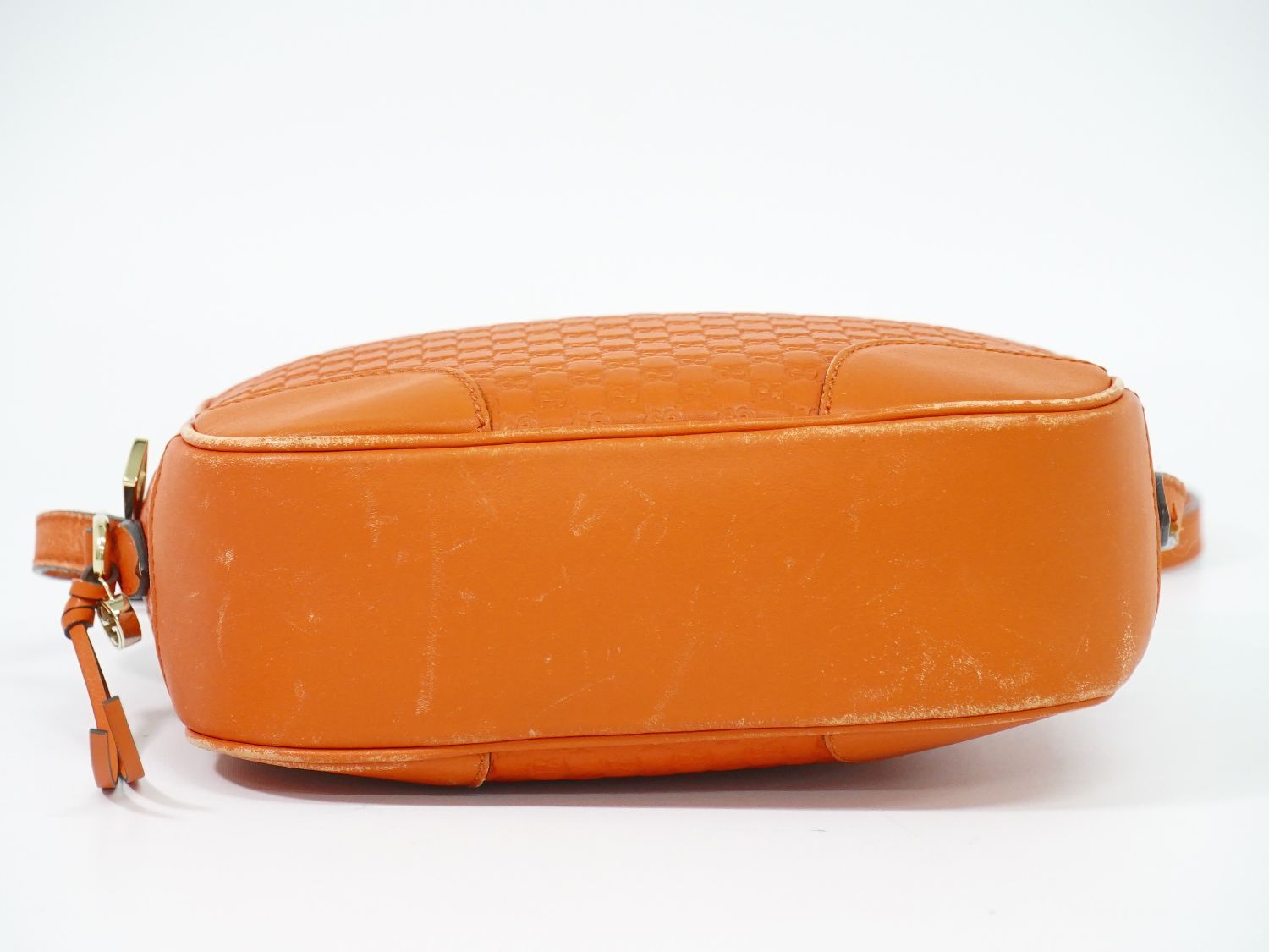 Gucci Micro Guccissima Leather Shoulder Bag Pochette Orange — view 3