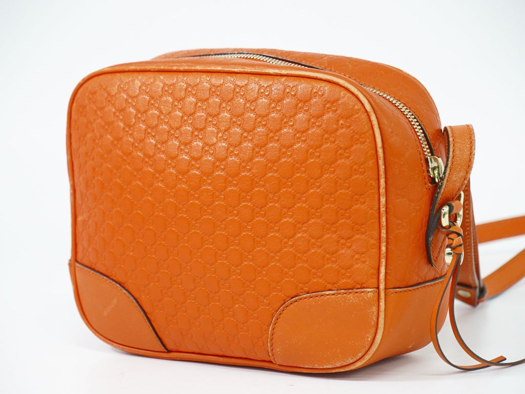 Gucci Micro Guccissima Leather Shoulder Bag Pochette Orange — view 2