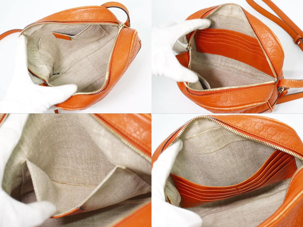 Gucci Micro Guccissima Leather Shoulder Bag Pochette Orange — view 8