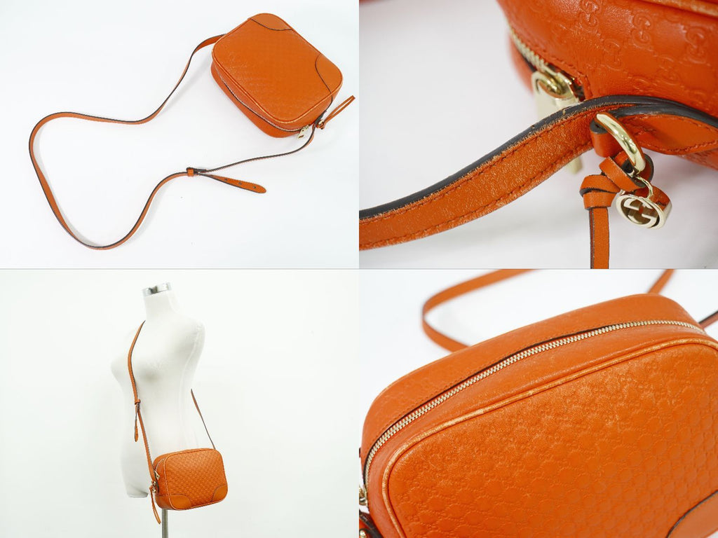 Gucci Micro Guccissima Leather Shoulder Bag Pochette Orange — view 6