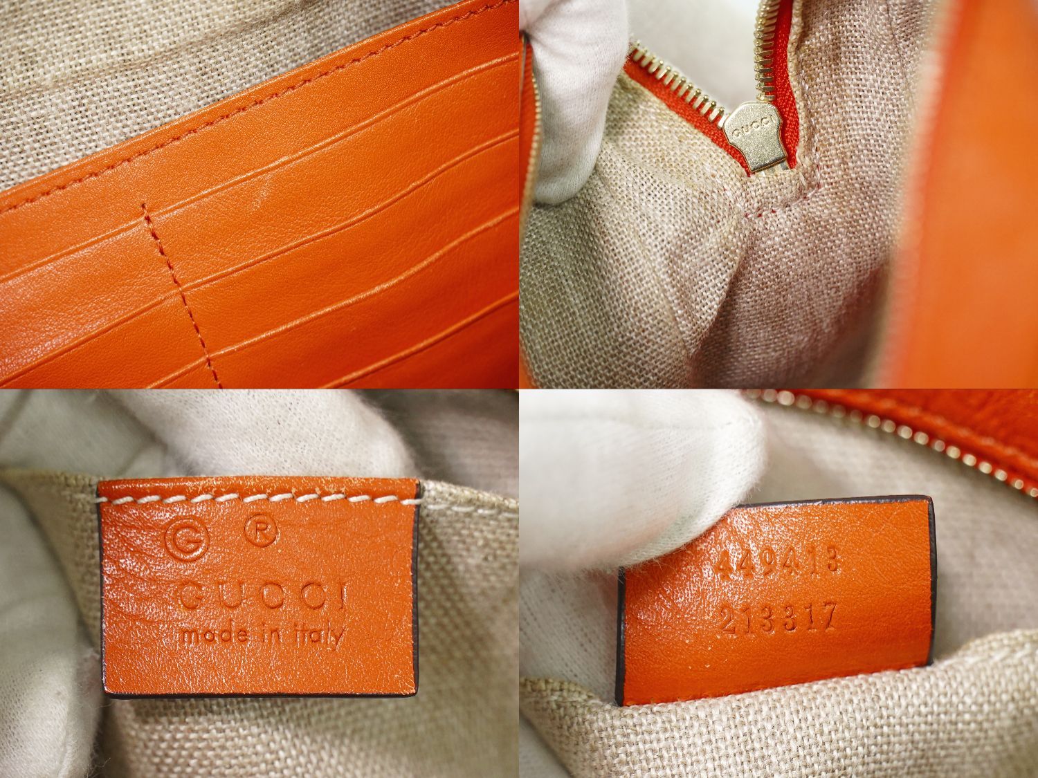 Gucci Micro Guccissima Leather Shoulder Bag Pochette Orange — view 9