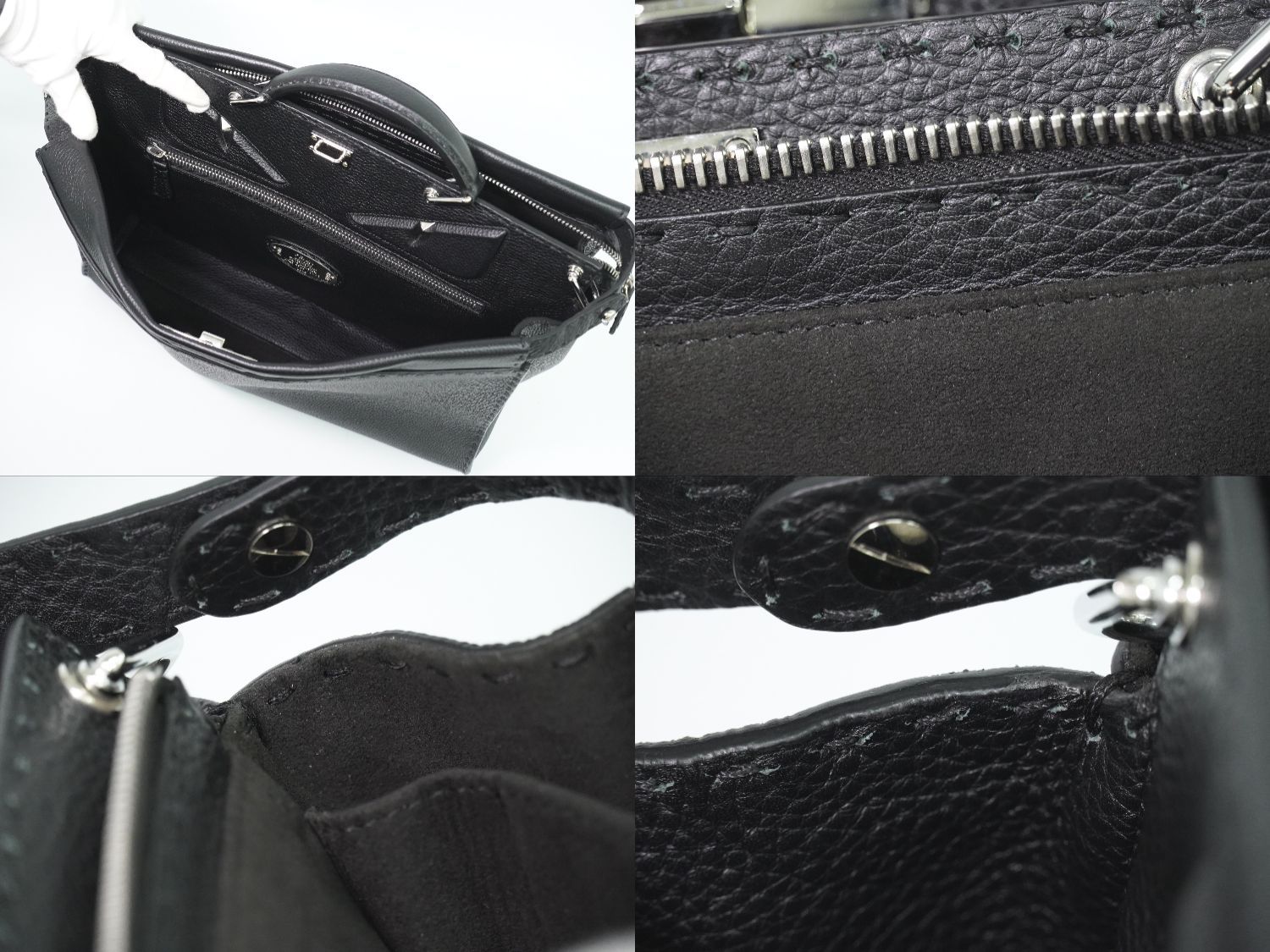 Fendi Peekaboo Selleria Monster Star Eye 2-Way Business Bag Handbag Leather — view 8