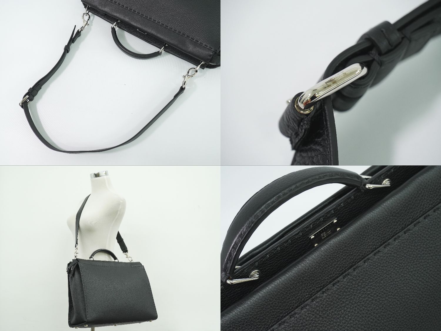 Fendi Peekaboo Selleria Monster Star Eye 2-Way Business Bag Handbag Leather — view 6