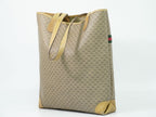 Gucci Vintage Sherry Line Interlocking Micro GG Shoulder Bag Tote Beige — view 2