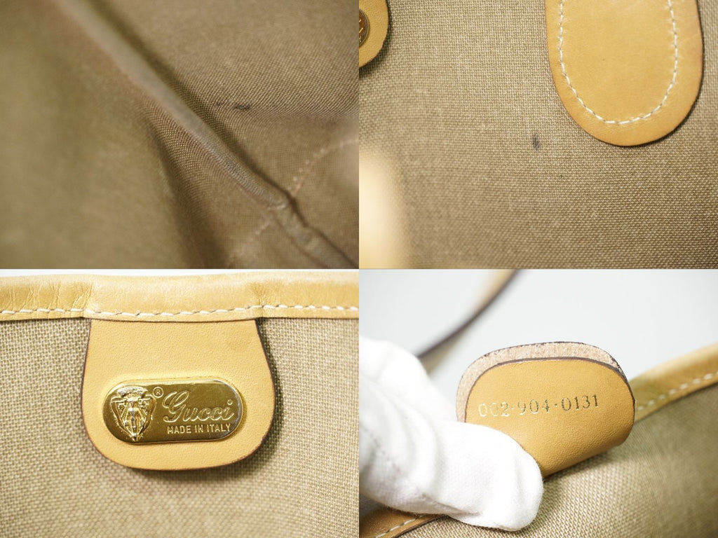 Gucci Vintage Sherry Line Interlocking Micro GG Shoulder Bag Tote Beige — view 9