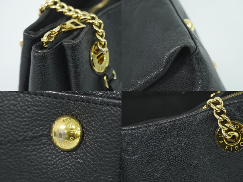 Louis Vuitton LV Calf MM Monogram Empreinte Leather Shoulder Bag Tote Noir — view 7